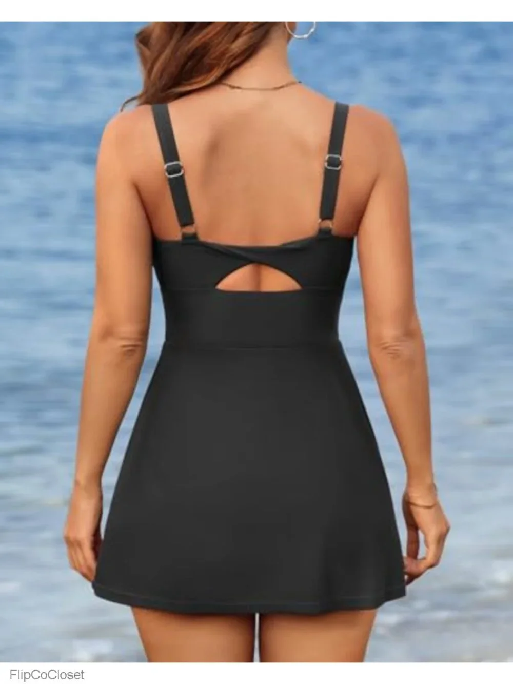 Women's One Piece Swimdress Tummy Control Swimsuit with Built-in Shorts Pockets